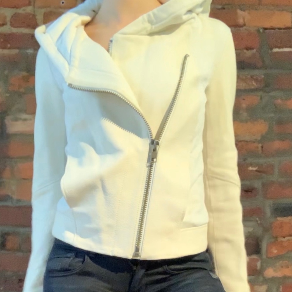 Helmut Lang Hooded Leather Jacket Size Petite P XS